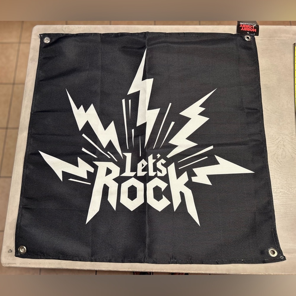Open‎ Road “Let’s Rock” Canvas Banner With Grommets 30” x 30”